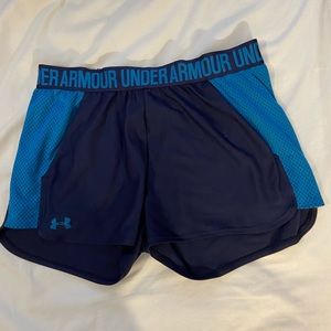 Blue Under Armour running/athletic shorts